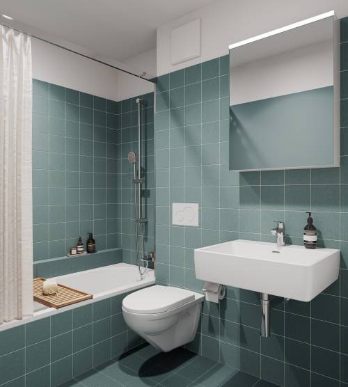 zeitgemässe Nasszellen in Mietwohnungen, Basel Kleinhüningeranlage